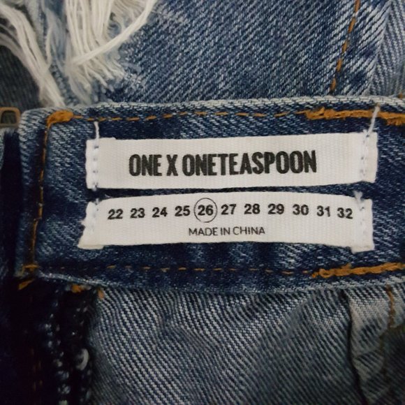 One Teaspoon Aritzia Distressed Denim Jean Skirt - Picture 7 of 7